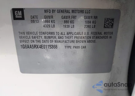 2014 Cadillac Ats Standard from USA, damaged, VIN 1G6AA5RX4E0115368